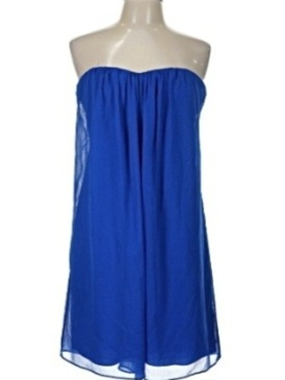 ALICE + OLIVIA Strapless Cobalt Blue Chiffon Dress- Large